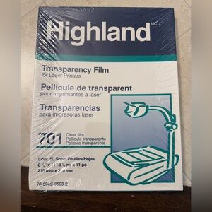 Transparency Film for Laser Printers - Clear